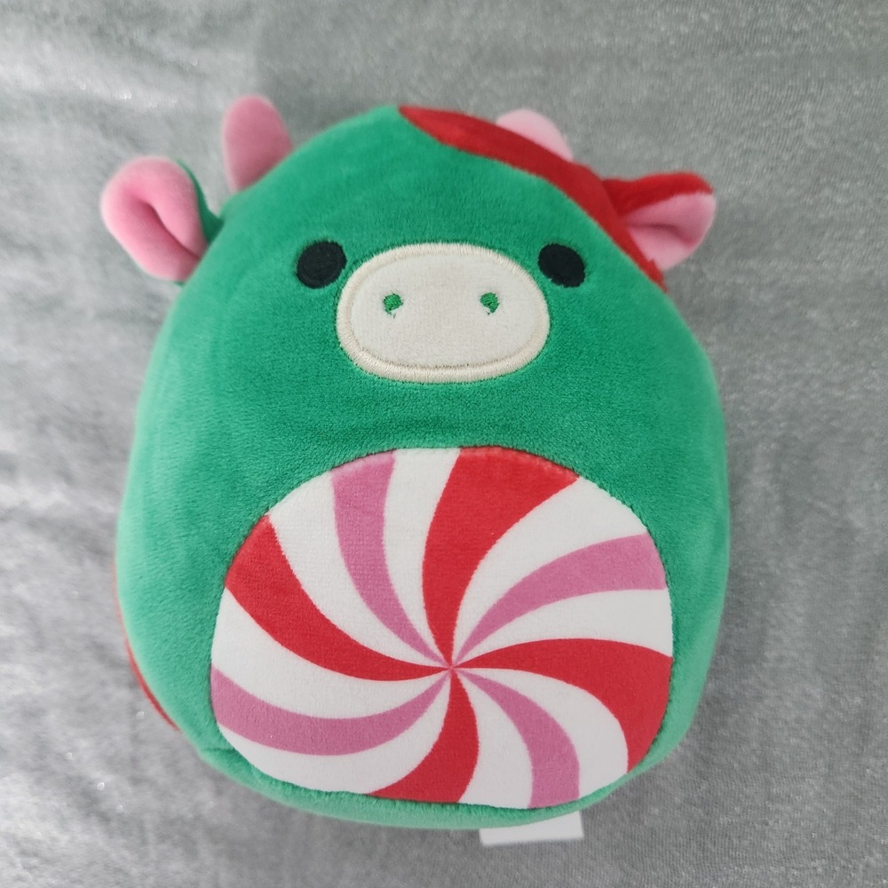 Squishmallows Green Holiday Zamir‎ Moose Peppermint Belly Christmas Plush 5 inch